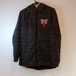 Official NBA Chicago Bulls Full Zip Hoodie Black/Red Men's Sz Med NICE!